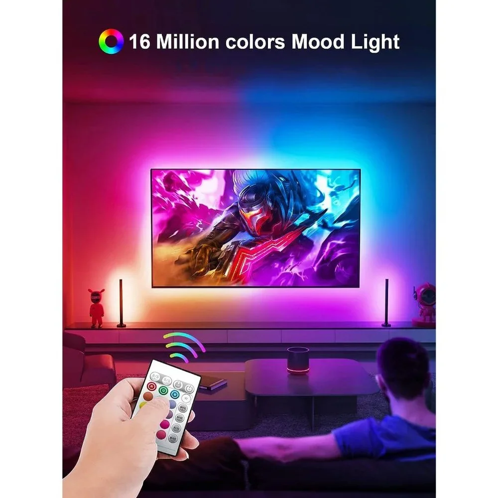 16.4ft Light for 45-75 Inch RGB TV Music Sync Bluetooth USB Powered for Bedroom